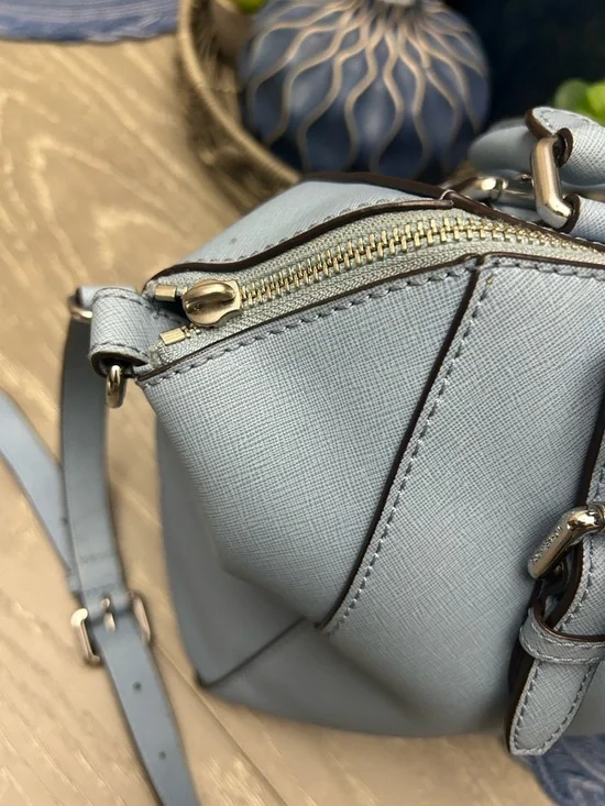 Michael Kors Powder Blue Saffiano Leather Satchel with Detachable Strap - Picture 10 of 10